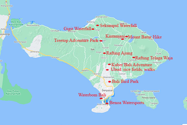 Bali Map adventure Indonesia