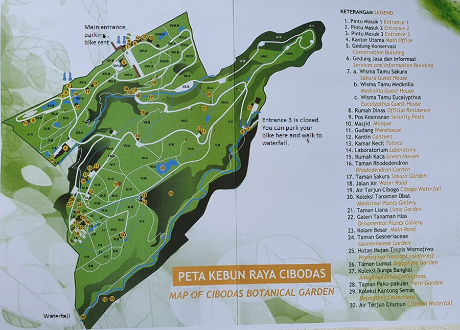 Cibodas Botanical Garden Map